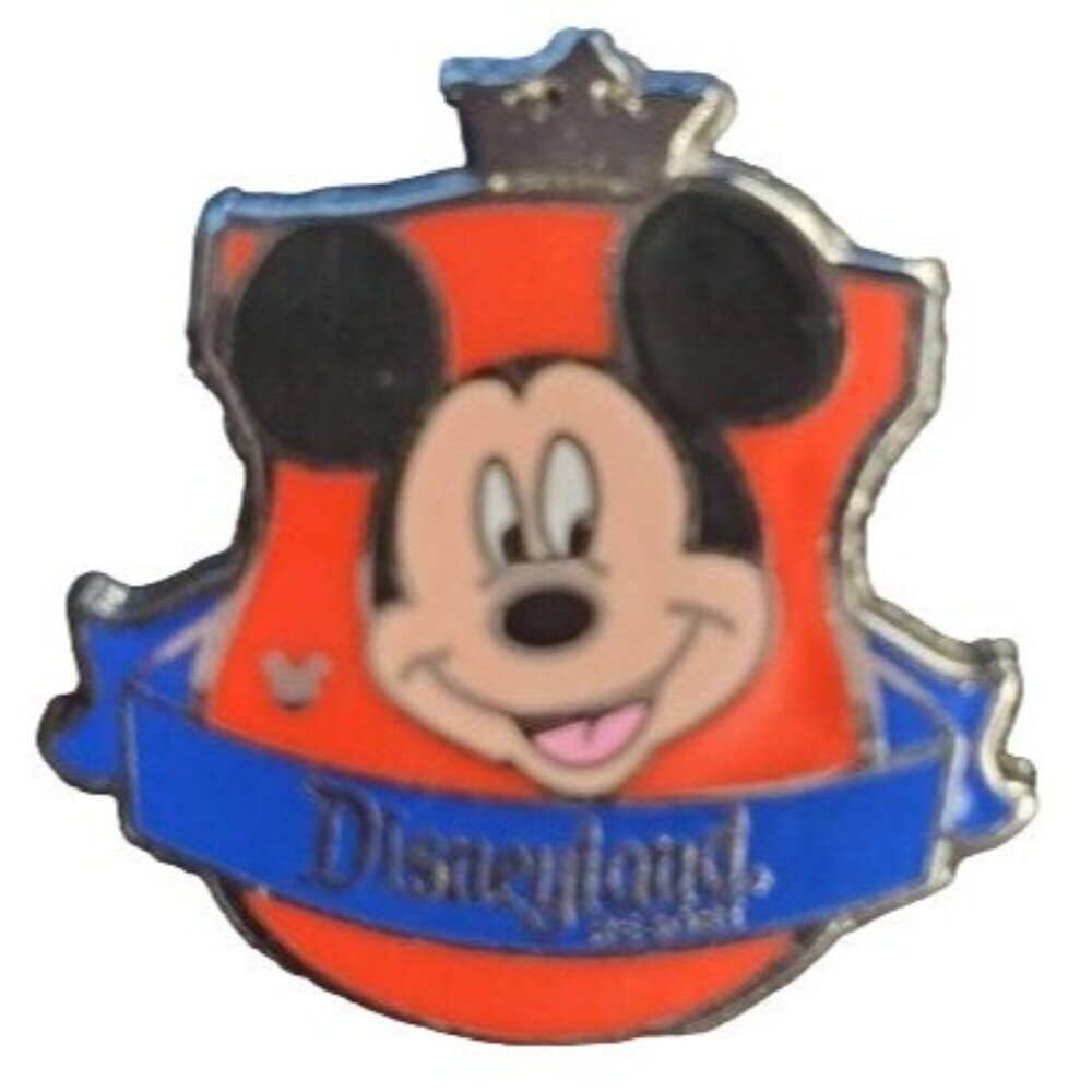 Disneyland Mickey Mouse Trading Pin Hidden Mickey Crest Shield Lapel Pin Brooch